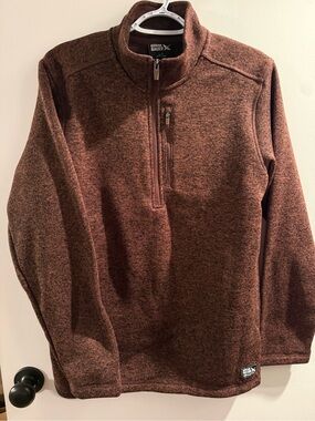 Eddie Bauer Men's Zip-Neck Sweater - Brown Heathered